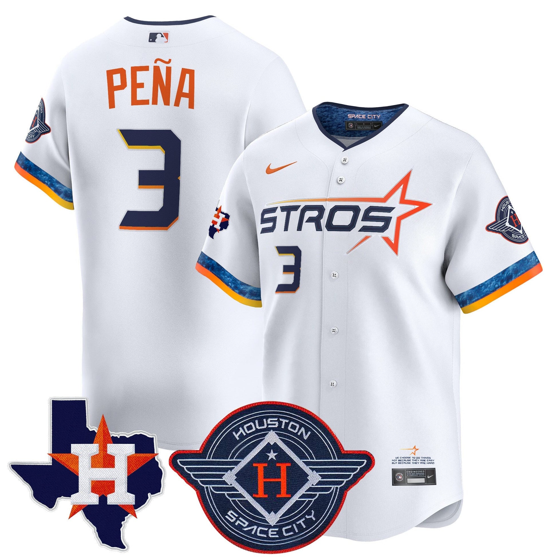Men's Houston Astros 2025 City Connect Texas Patch Vapor Premier Limited Jersey - All Stitched