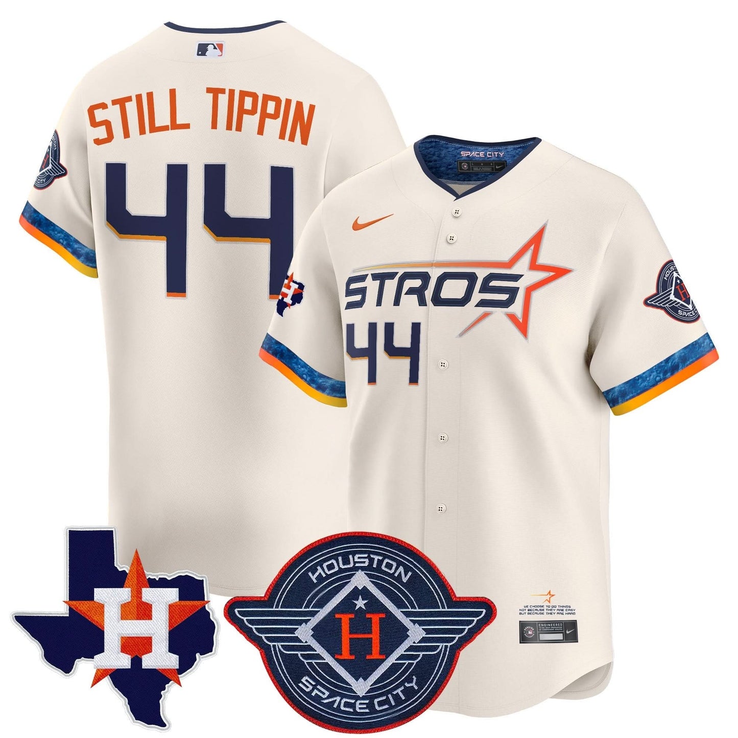 Men's Houston Astros 2025 City Connect Texas Patch Vapor Premier Limited Jersey - All Stitched