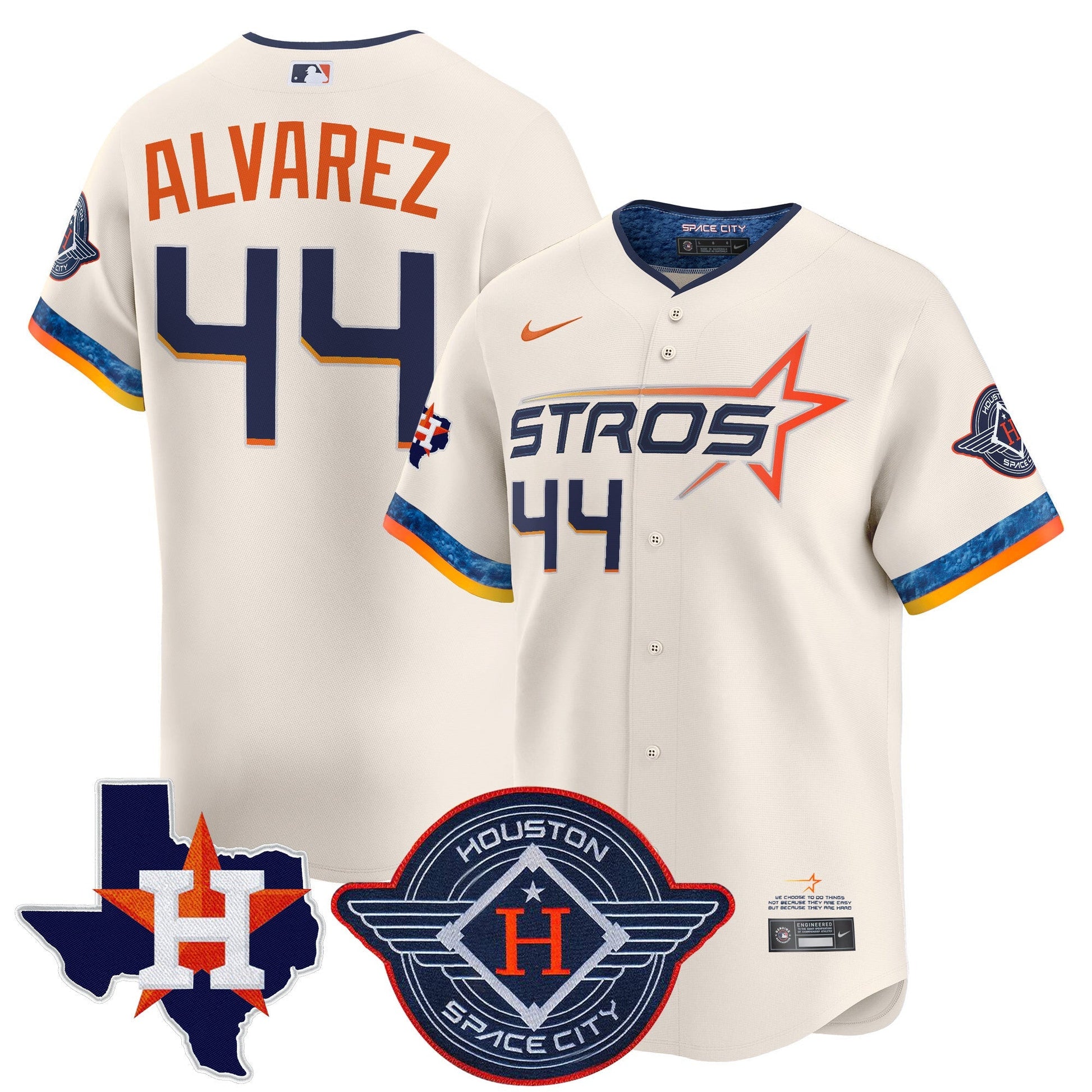 Men's Houston Astros 2025 City Connect Texas Patch Vapor Premier Limited Jersey - All Stitched