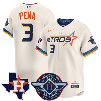 Men's Houston Astros 2025 City Connect Texas Patch Vapor Premier Limited Jersey - All Stitched