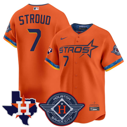 Men's Houston Astros 2025 City Connect Texas Patch Vapor Premier Limited Jersey - All Stitched