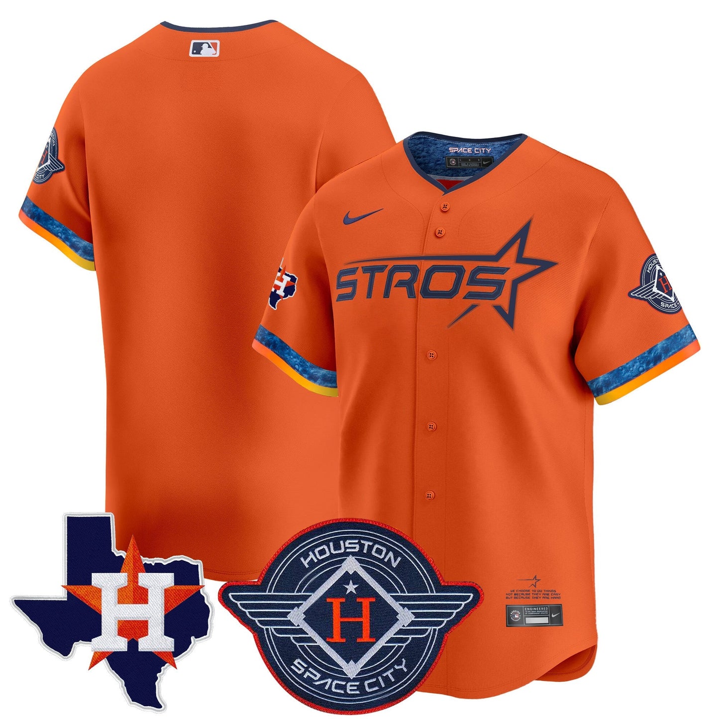 Men's Houston Astros 2025 City Connect Texas Patch Vapor Premier Limited Jersey - All Stitched