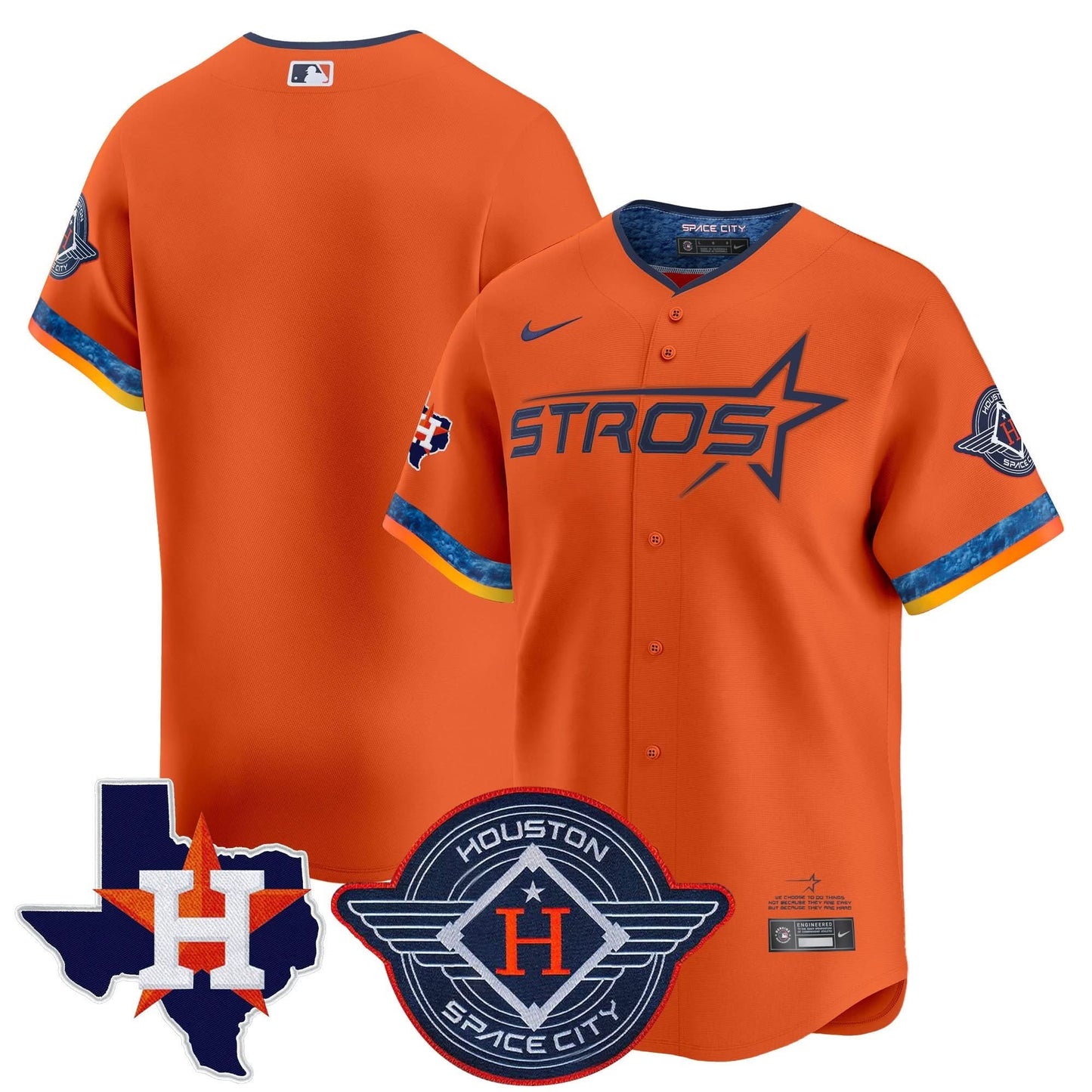 Men's Houston Astros 2025 City Connect Texas Patch Vapor Premier Limited Jersey - All Stitched