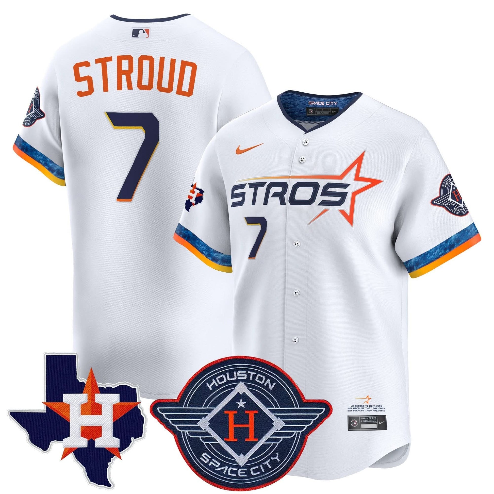 Men's Houston Astros 2025 City Connect Texas Patch Vapor Premier Limited Jersey - All Stitched