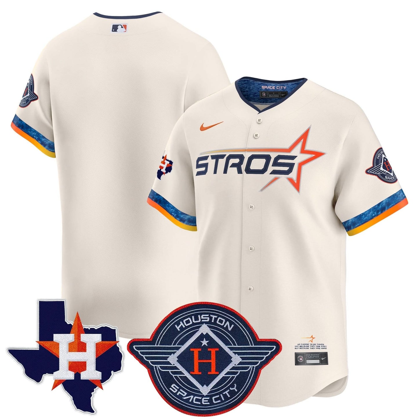 Men's Houston Astros 2025 City Connect Texas Patch Vapor Premier Limited Jersey - All Stitched