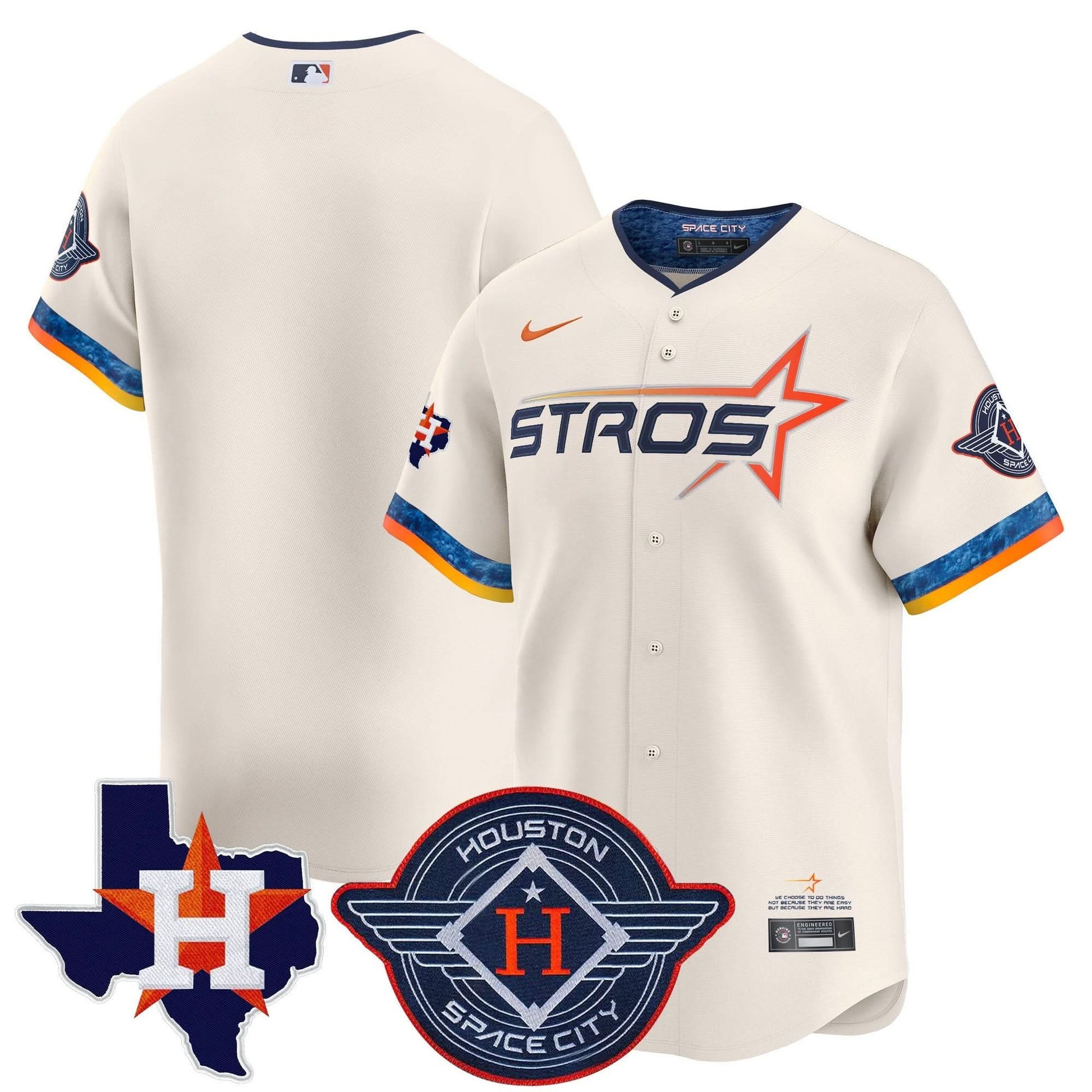 Men's Houston Astros 2025 City Connect Texas Patch Vapor Premier Limited Jersey - All Stitched