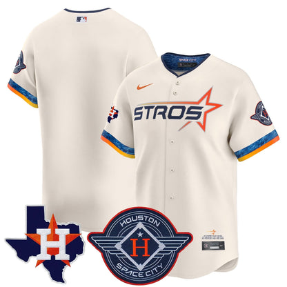 Men's Houston Astros 2025 City Connect Texas Patch Vapor Premier Limited Jersey - All Stitched