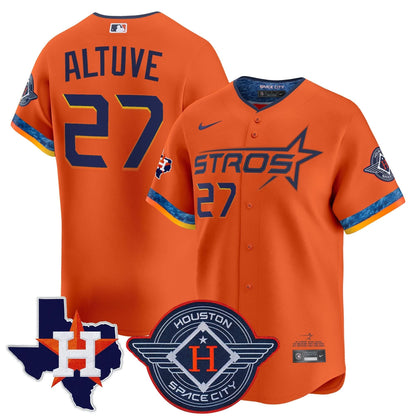 Men's Houston Astros 2025 City Connect Texas Patch Vapor Premier Limited Jersey - All Stitched