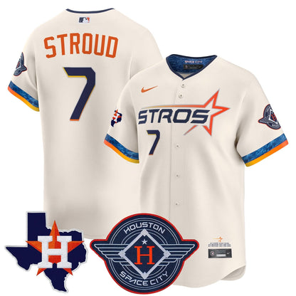 Men's Houston Astros 2025 City Connect Texas Patch Vapor Premier Limited Jersey - All Stitched