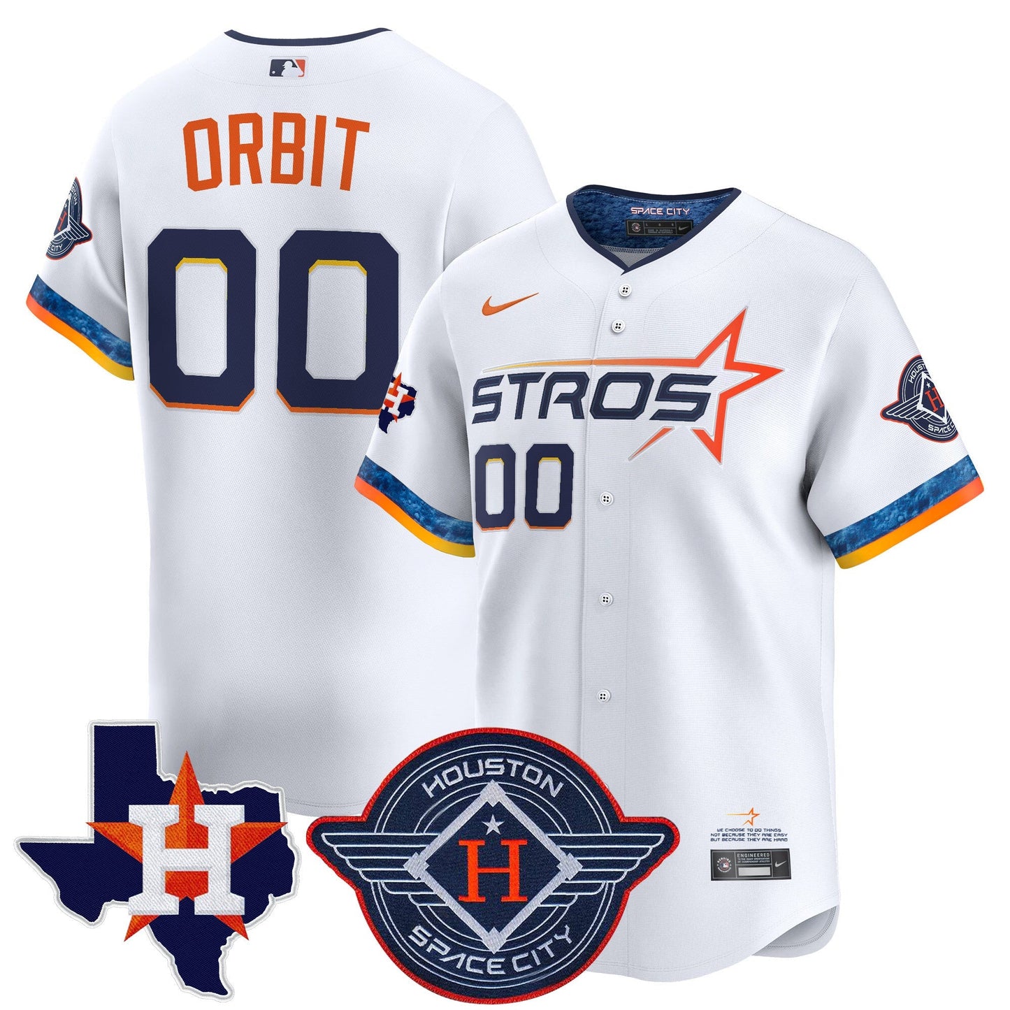 Men's Houston Astros 2025 City Connect Texas Patch Vapor Premier Limited Jersey - All Stitched