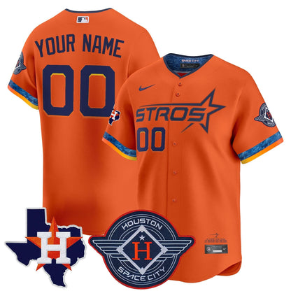 Houston Astros 2025 City Connect Texas Patch Vapor Premier Limited Custom Jersey - All Stitched