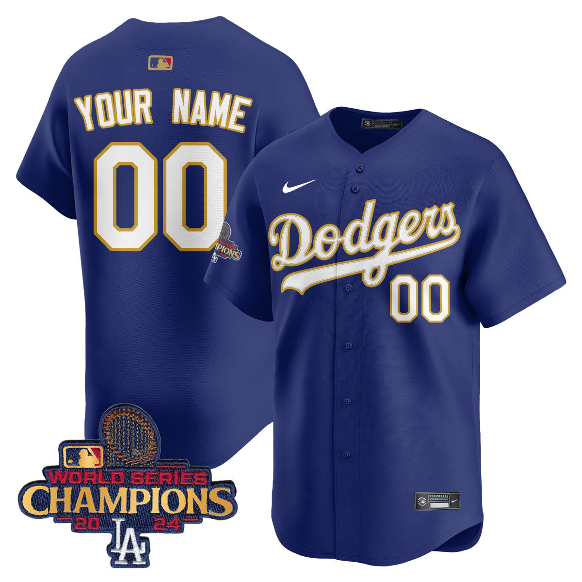 Custom Gender/Name Los Angeles Dodgers Gold 2025 Jersey - All Stitched