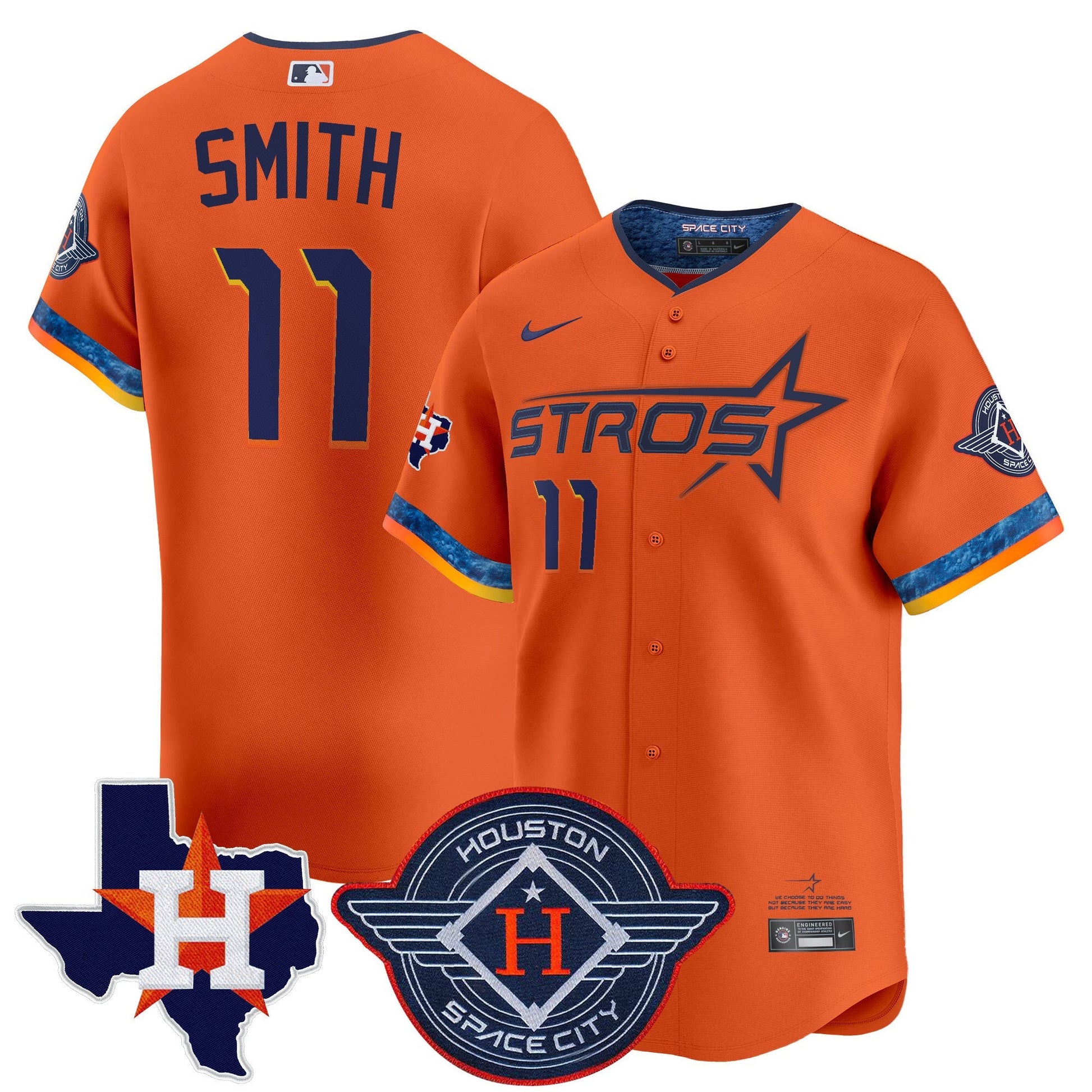 Men's Houston Astros 2025 City Connect Texas Patch Vapor Premier Limited Jersey - All Stitched