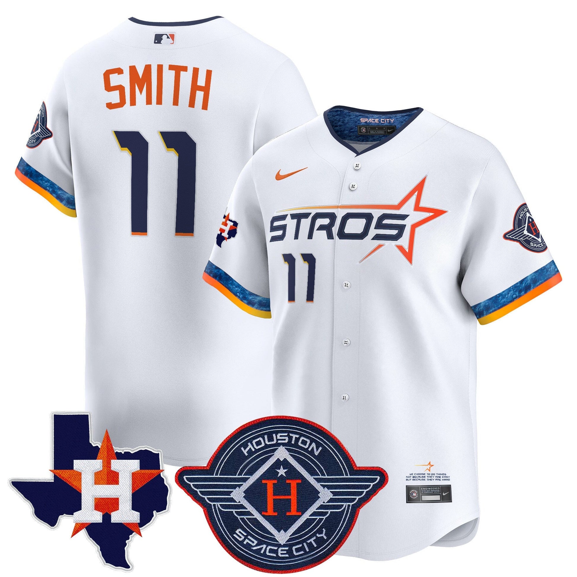 Men's Houston Astros 2025 City Connect Texas Patch Vapor Premier Limited Jersey - All Stitched
