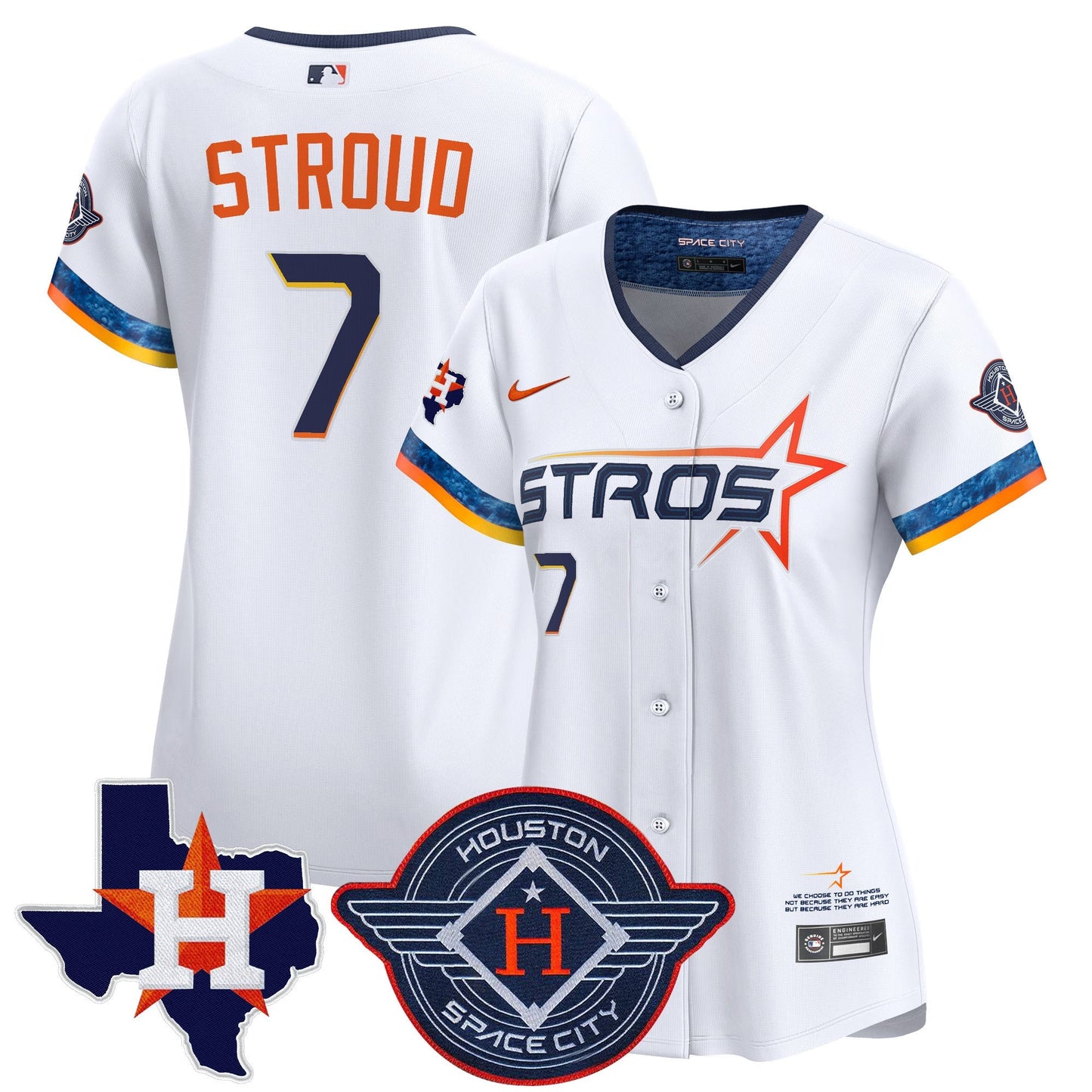 Women's Houston Astros 2025 City Connect Texas Patch Vapor Premier Limited Jersey - All Stitched
