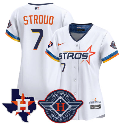 Women's Houston Astros 2025 City Connect Texas Patch Vapor Premier Limited Jersey - All Stitched