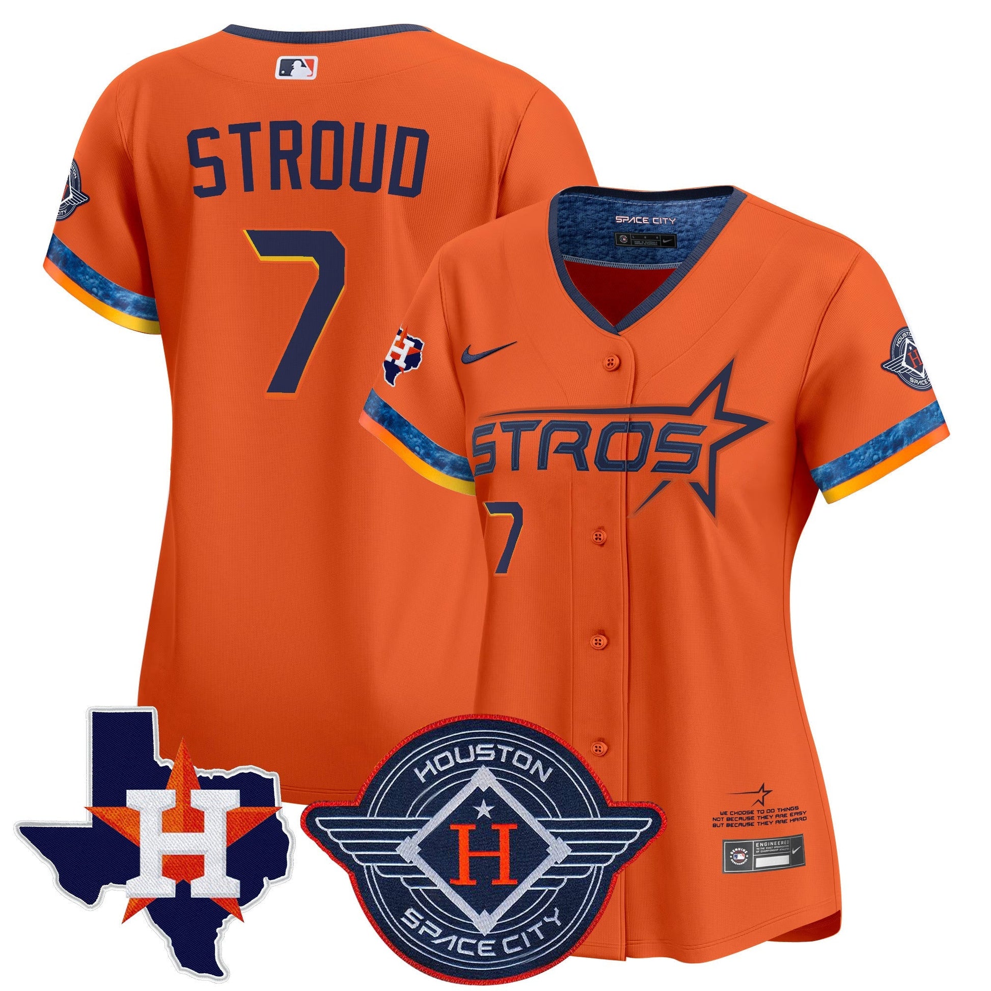 Women's Houston Astros 2025 City Connect Texas Patch Vapor Premier Limited Jersey - All Stitched