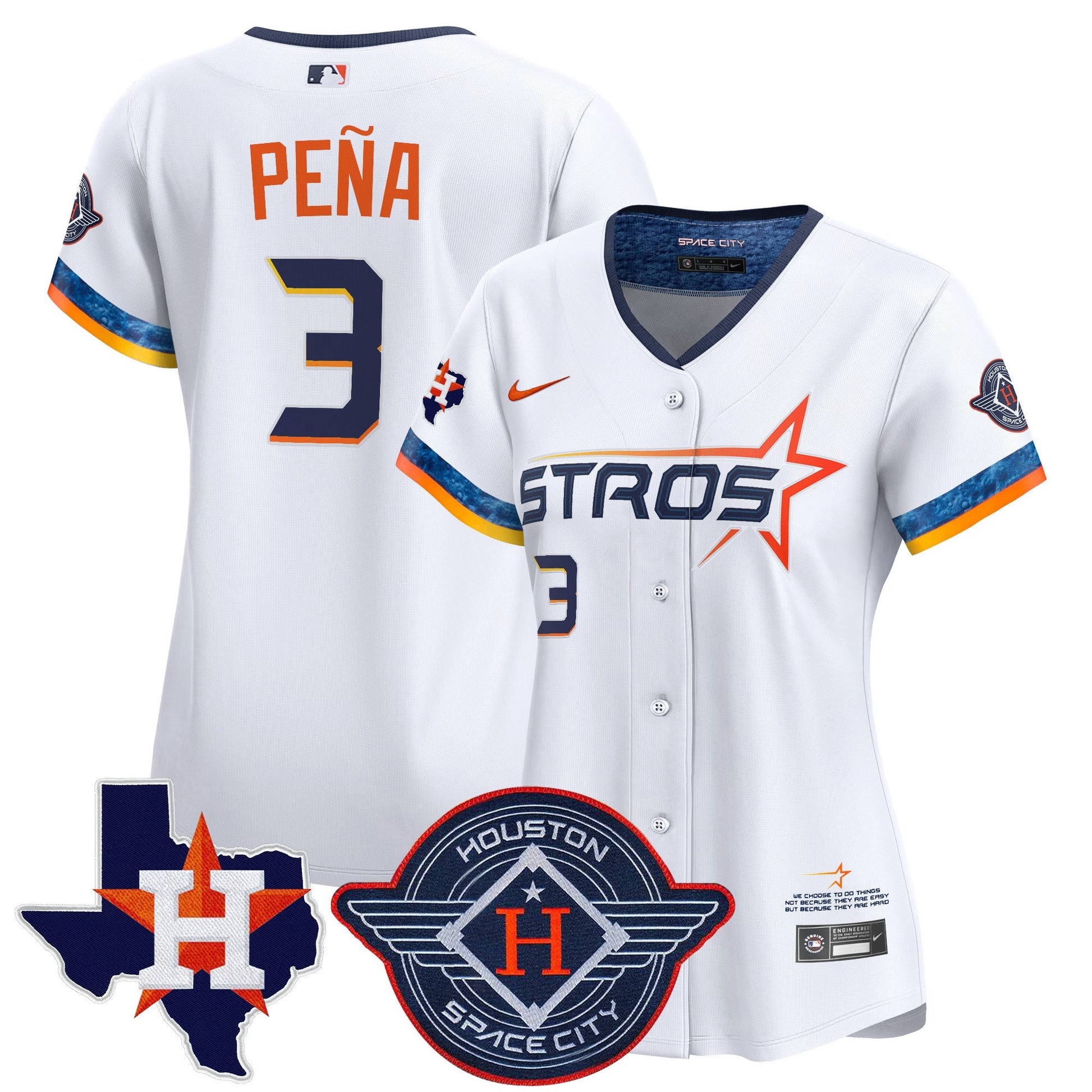 Women's Houston Astros 2025 City Connect Texas Patch Vapor Premier Limited Jersey - All Stitched
