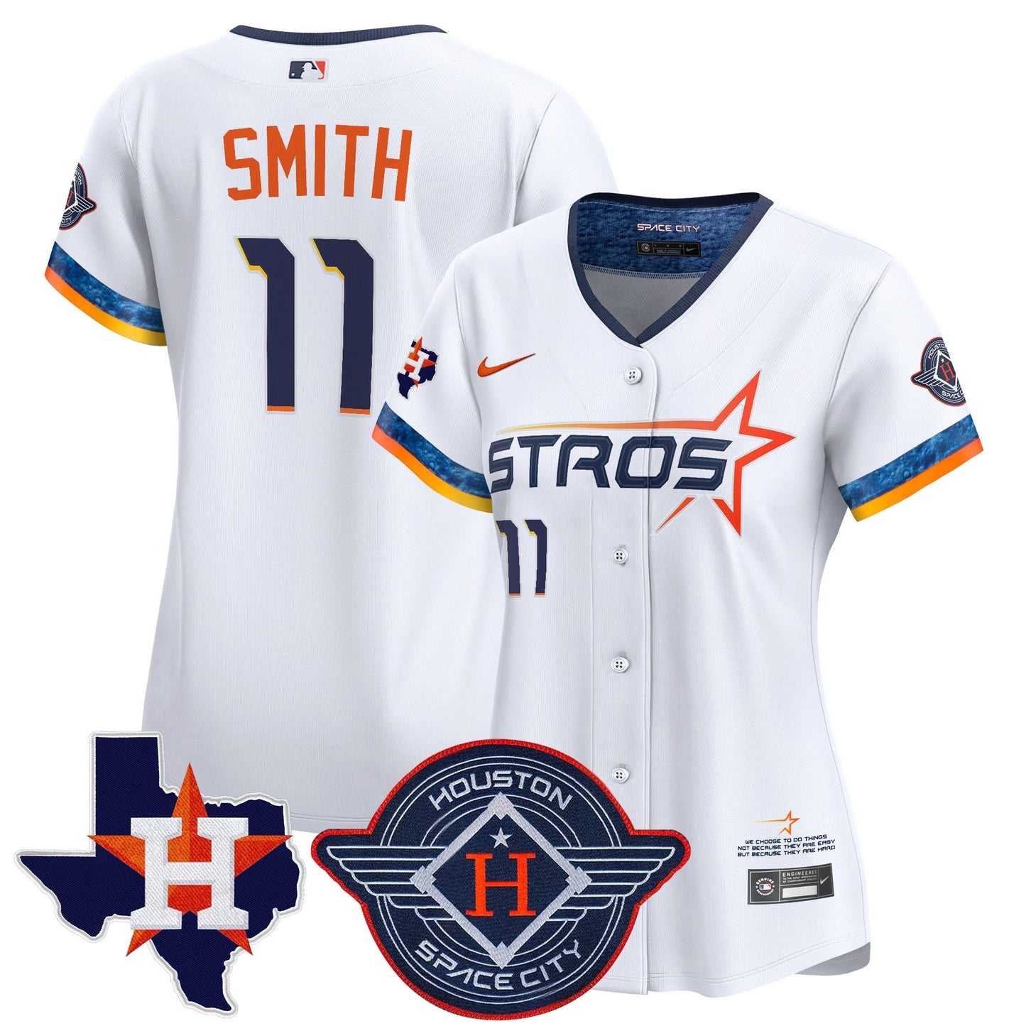 Women's Houston Astros 2025 City Connect Texas Patch Vapor Premier Limited Jersey - All Stitched
