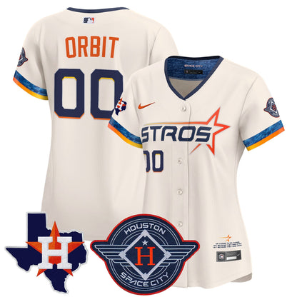 Women's Houston Astros 2025 City Connect Texas Patch Vapor Premier Limited Jersey - All Stitched