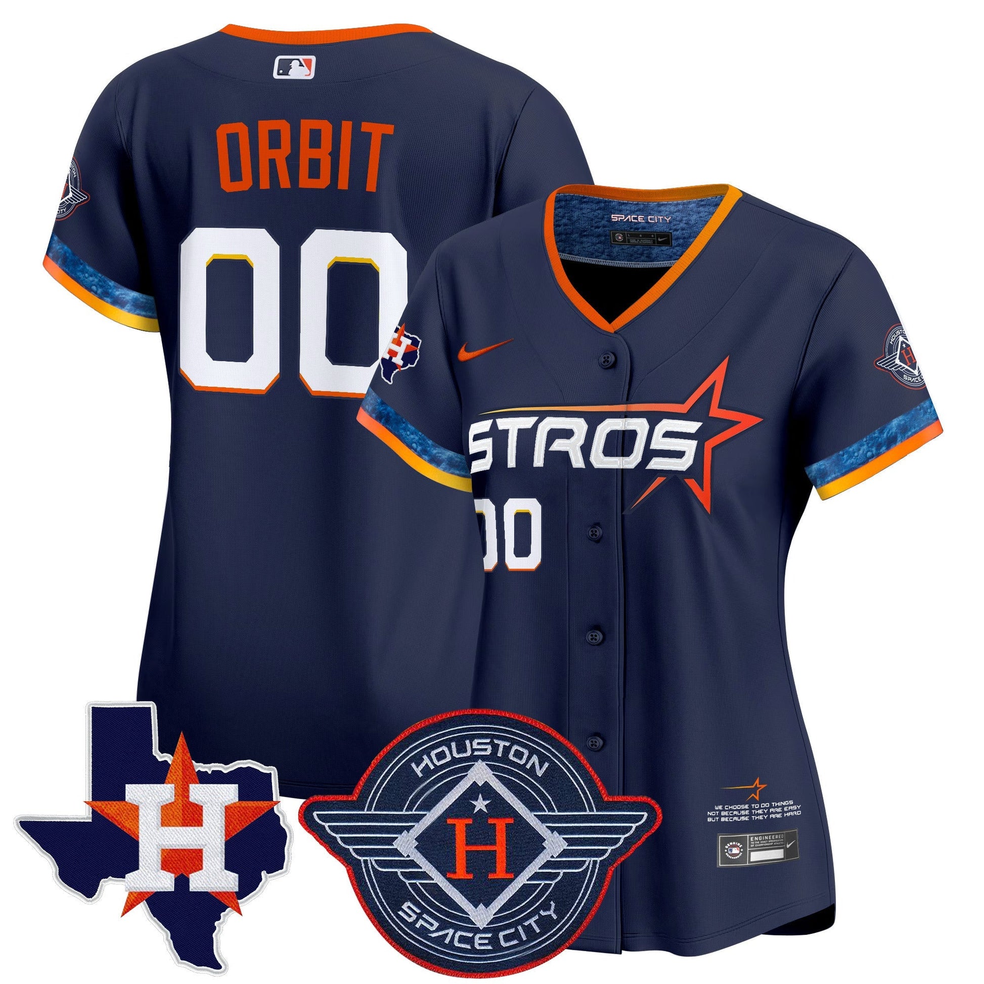 Women's Houston Astros 2025 City Connect Texas Patch Vapor Premier Limited Jersey - All Stitched