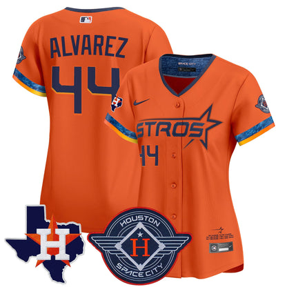 Women's Houston Astros 2025 City Connect Texas Patch Vapor Premier Limited Jersey - All Stitched