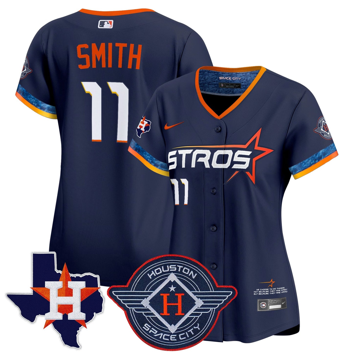 Women's Houston Astros 2025 City Connect Texas Patch Vapor Premier Limited Jersey - All Stitched