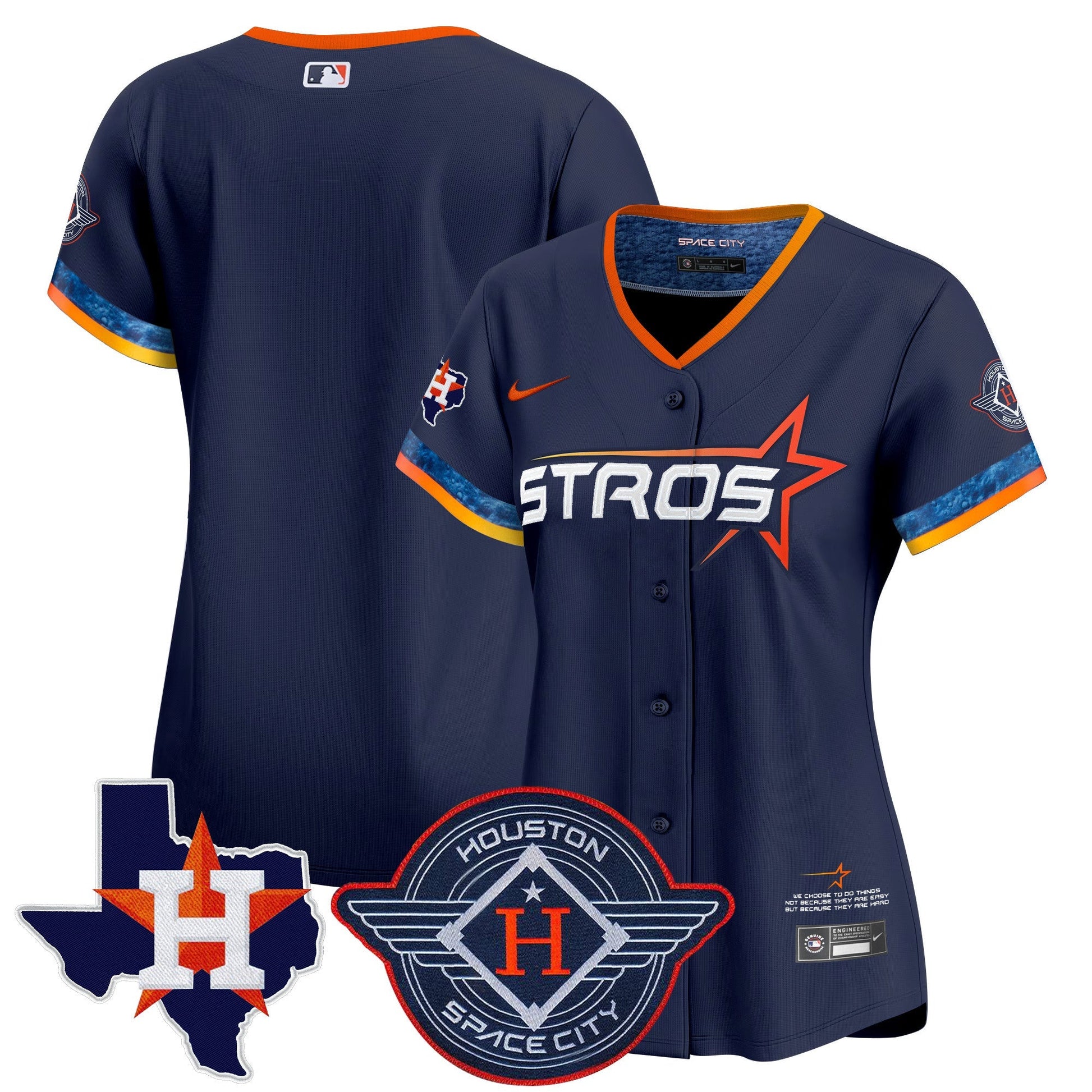 Women's Houston Astros 2025 City Connect Texas Patch Vapor Premier Limited Jersey - All Stitched