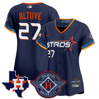 Women's Houston Astros 2025 City Connect Texas Patch Vapor Premier Limited Jersey - All Stitched
