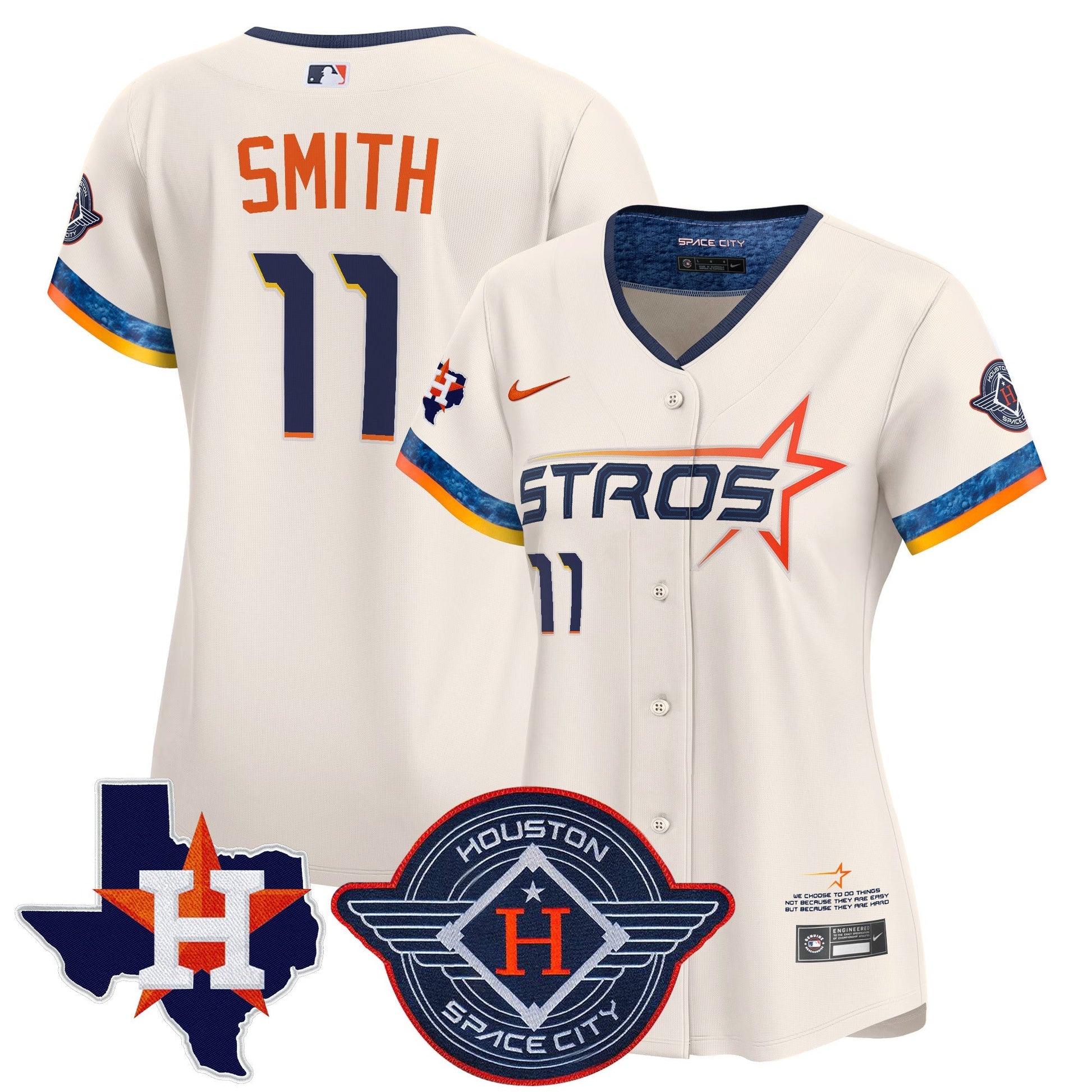 Women's Houston Astros 2025 City Connect Texas Patch Vapor Premier Limited Jersey - All Stitched