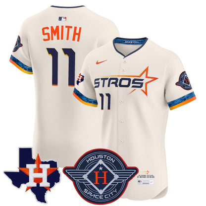 Men's Houston Astros 2025 City Connect Texas Patch Vapor Premier Elite Jersey - All Stitched