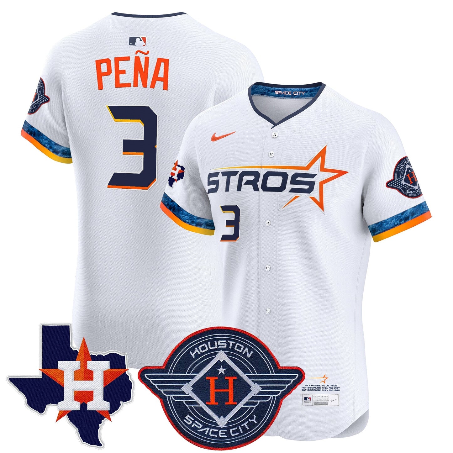 Men's Houston Astros 2025 City Connect Texas Patch Vapor Premier Elite Jersey - All Stitched