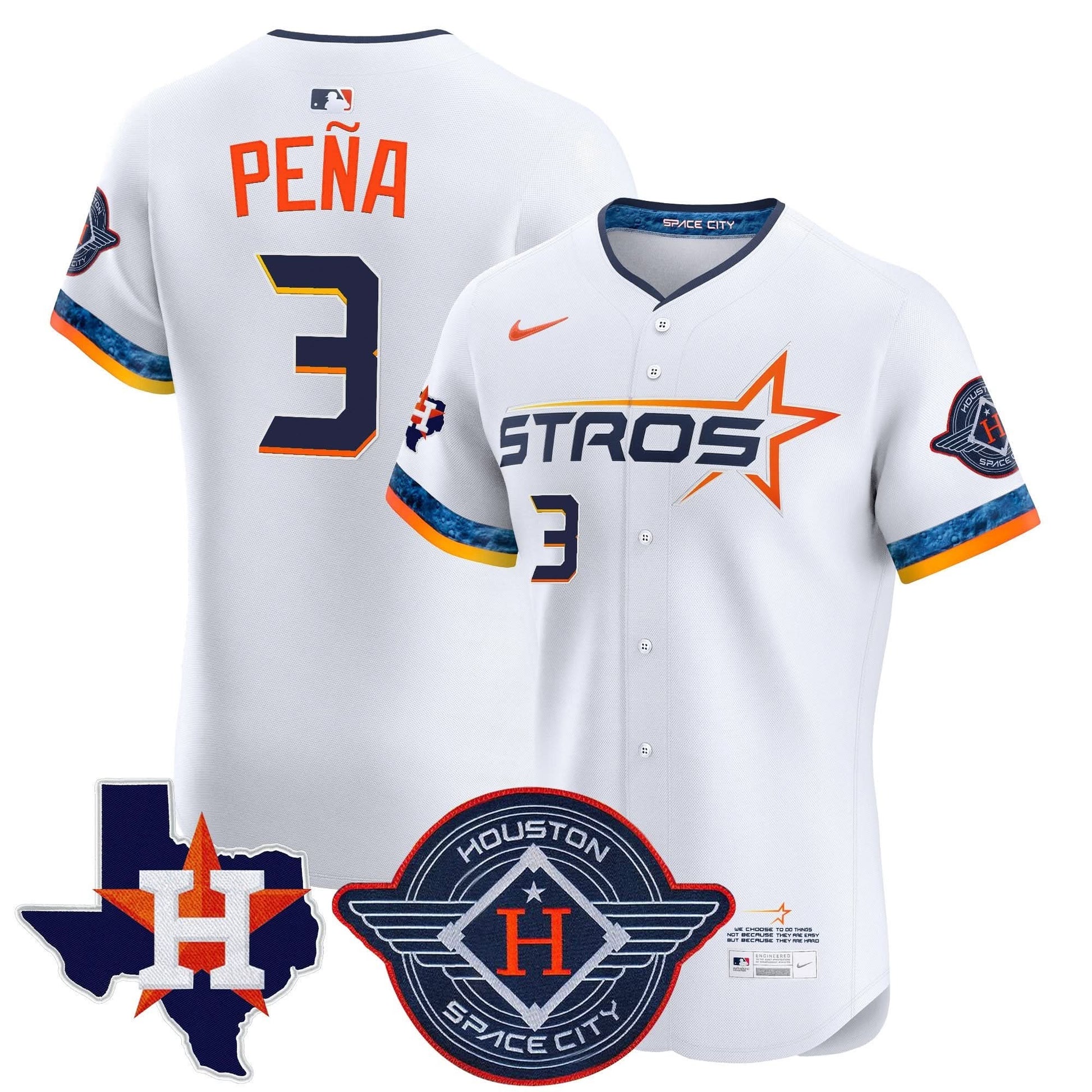 Men's Houston Astros 2025 City Connect Texas Patch Vapor Premier Elite Jersey - All Stitched