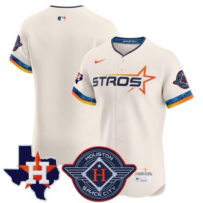 Men's Houston Astros 2025 City Connect Texas Patch Vapor Premier Elite Jersey - All Stitched