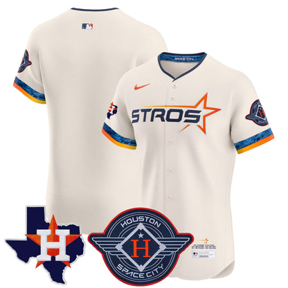 Men's Houston Astros 2025 City Connect Texas Patch Vapor Premier Elite Jersey - All Stitched