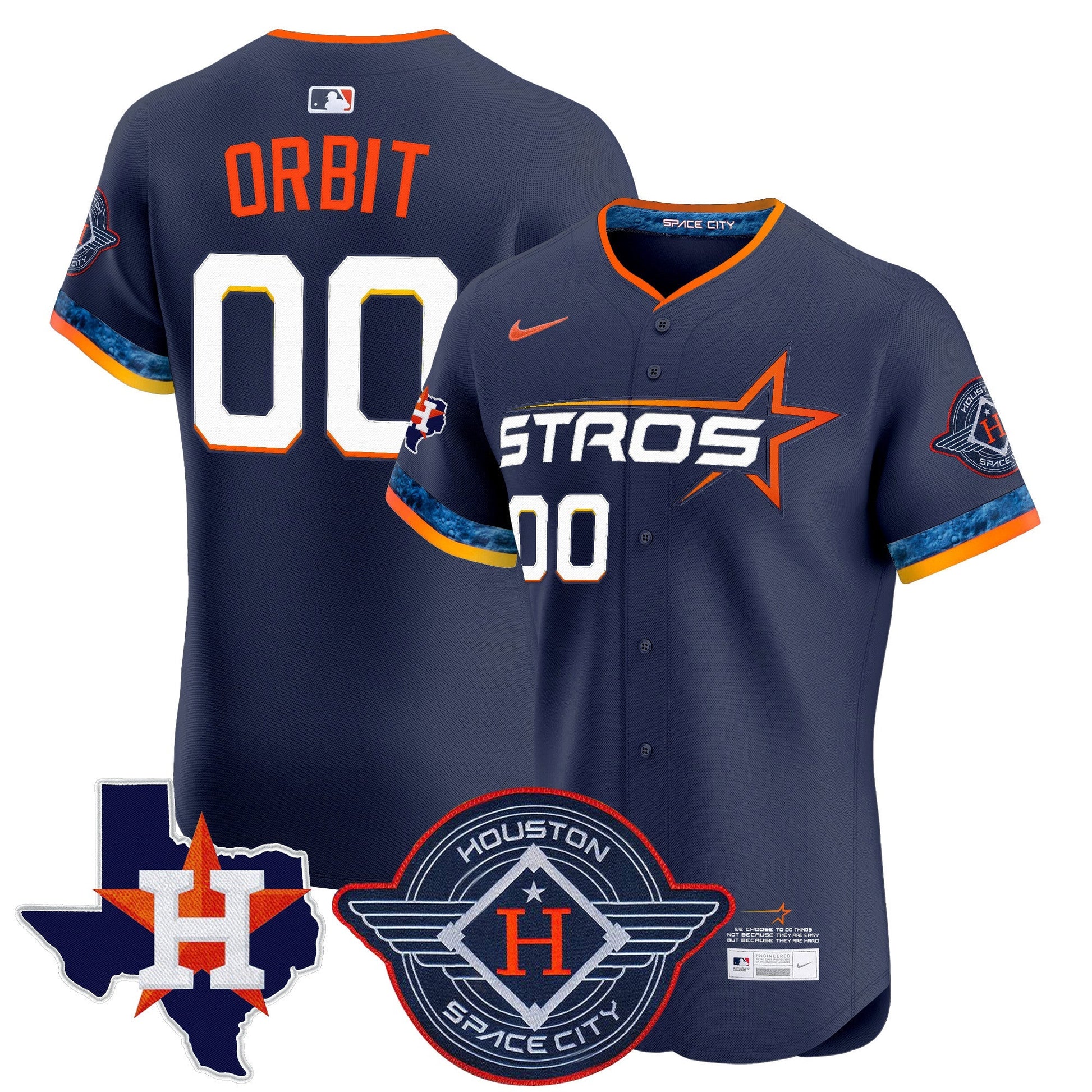 Men's Houston Astros 2025 City Connect Texas Patch Vapor Premier Elite Jersey - All Stitched