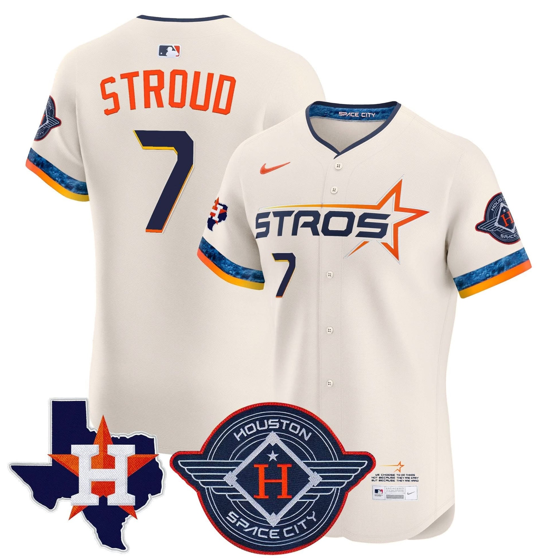 Men's Houston Astros 2025 City Connect Texas Patch Vapor Premier Elite Jersey - All Stitched