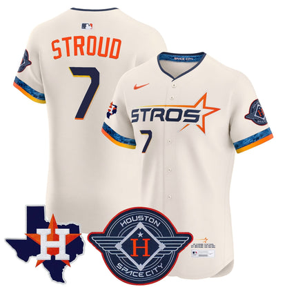Men's Houston Astros 2025 City Connect Texas Patch Vapor Premier Elite Jersey - All Stitched