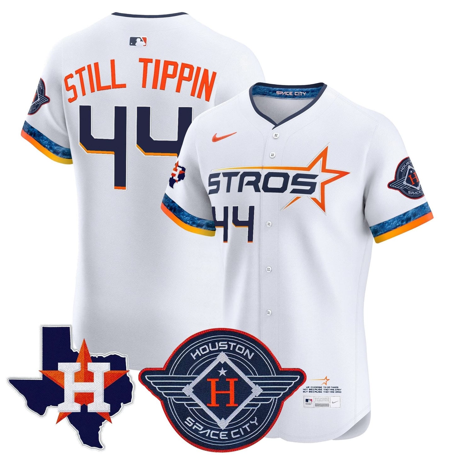 Men's Houston Astros 2025 City Connect Texas Patch Vapor Premier Elite Jersey - All Stitched
