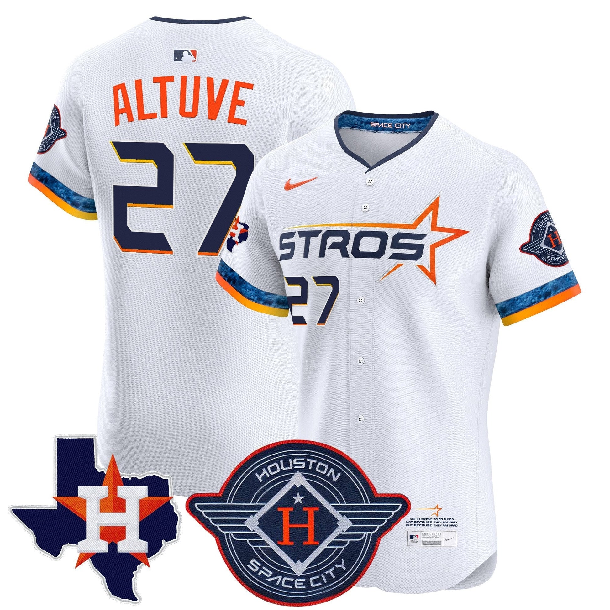 Men's Houston Astros 2025 City Connect Texas Patch Vapor Premier Elite Jersey - All Stitched