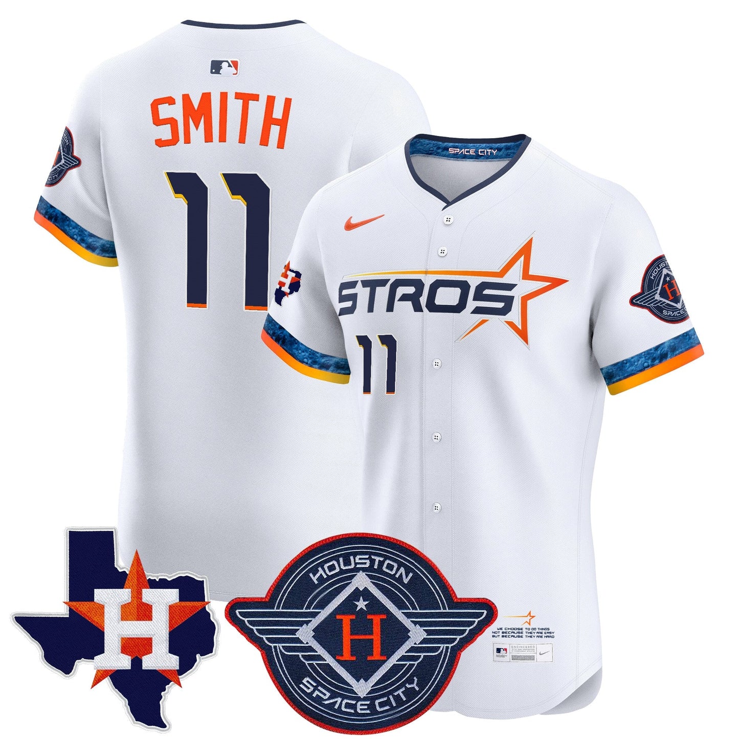 Men's Houston Astros 2025 City Connect Texas Patch Vapor Premier Elite Jersey - All Stitched