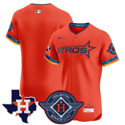 Men's Houston Astros 2025 City Connect Texas Patch Vapor Premier Elite Jersey - All Stitched