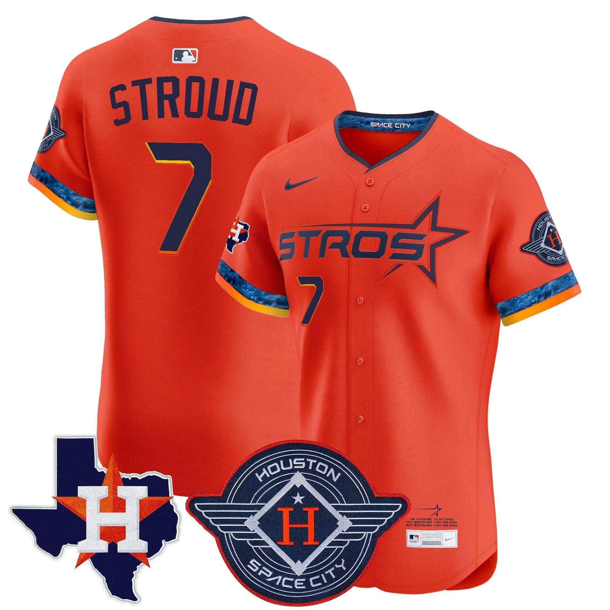 Men's Houston Astros 2025 City Connect Texas Patch Vapor Premier Elite Jersey - All Stitched