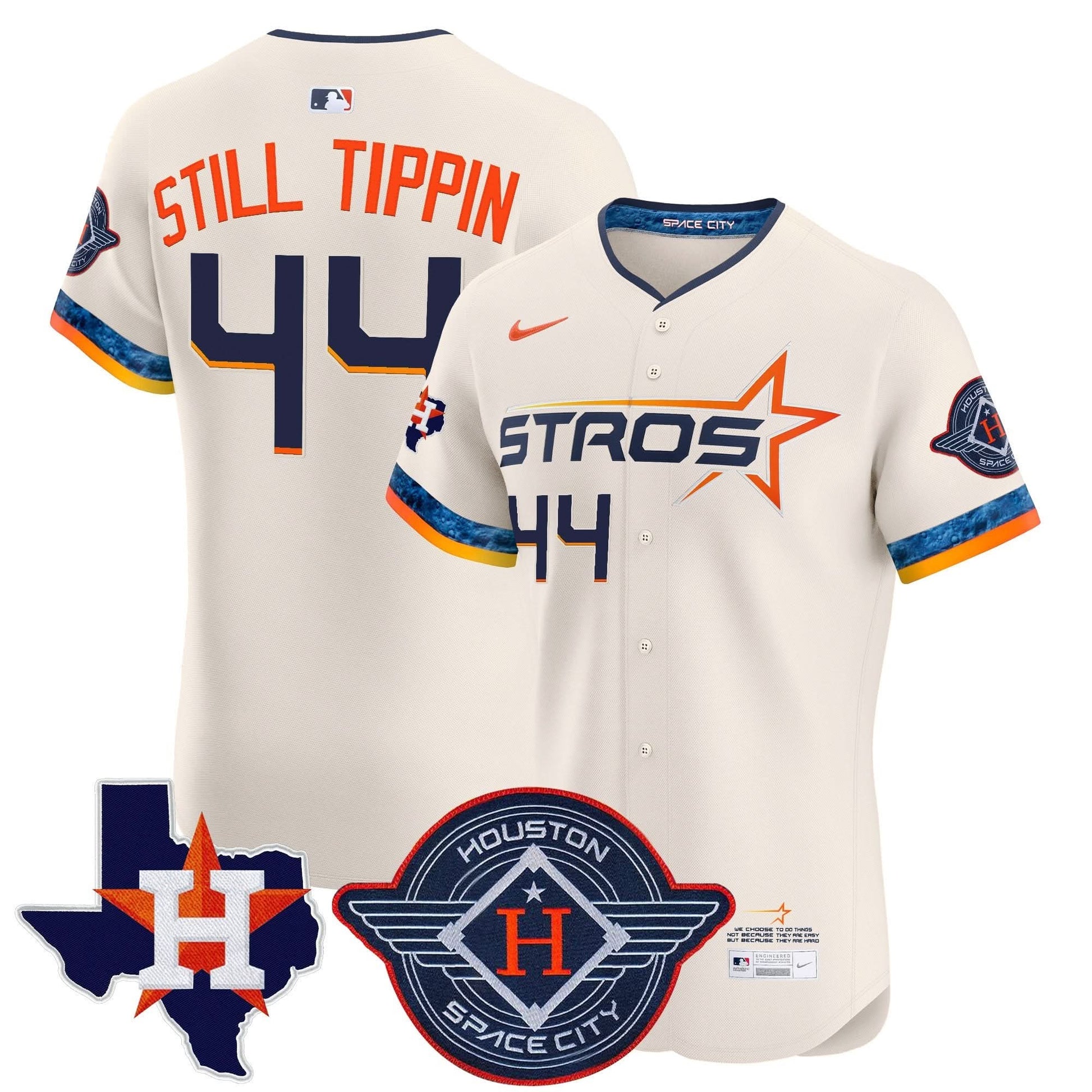 Men's Houston Astros 2025 City Connect Texas Patch Vapor Premier Elite Jersey - All Stitched