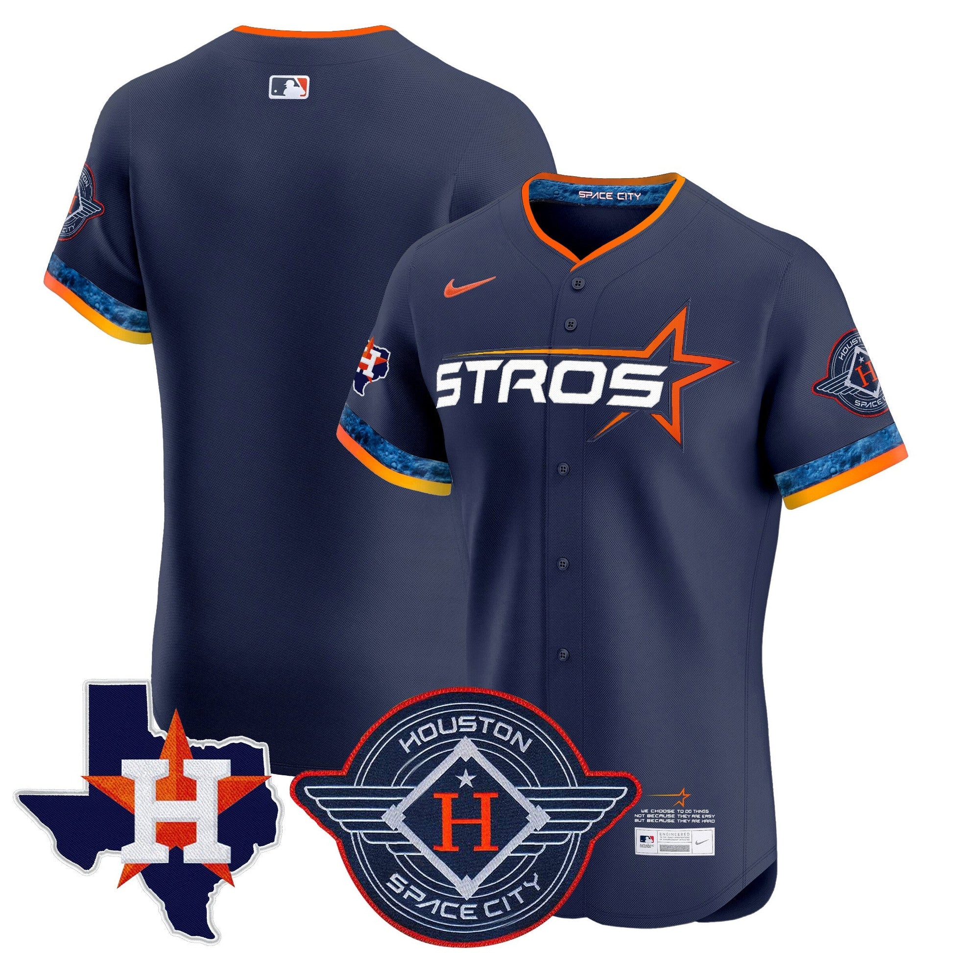 Men's Houston Astros 2025 City Connect Texas Patch Vapor Premier Elite Jersey - All Stitched