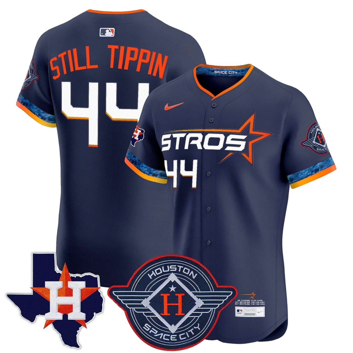 Men's Houston Astros 2025 City Connect Texas Patch Vapor Premier Elite Jersey - All Stitched