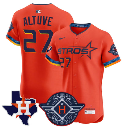 Men's Houston Astros 2025 City Connect Texas Patch Vapor Premier Elite Jersey - All Stitched