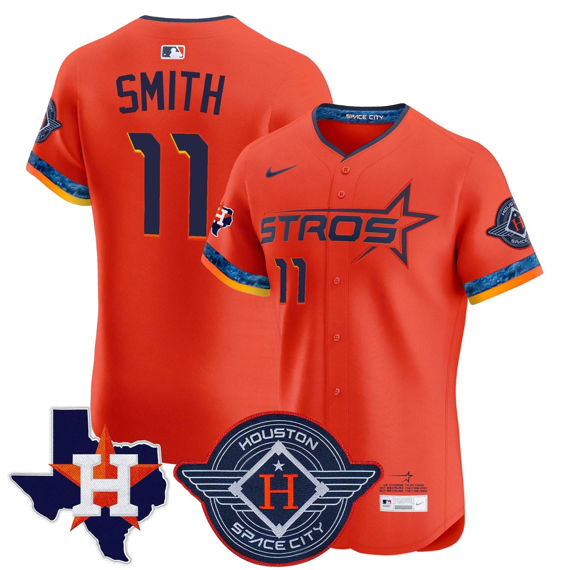 Men's Houston Astros 2025 City Connect Texas Patch Vapor Premier Elite Jersey - All Stitched