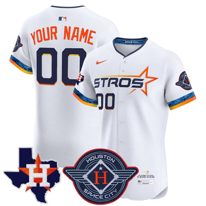 Houston Astros 2025 City Connect Texas Patch Vapor Premier Elite Custom Jersey - All Stitched