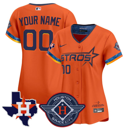 Houston Astros 2025 City Connect Texas Patch Vapor Premier Elite Custom Jersey - All Stitched